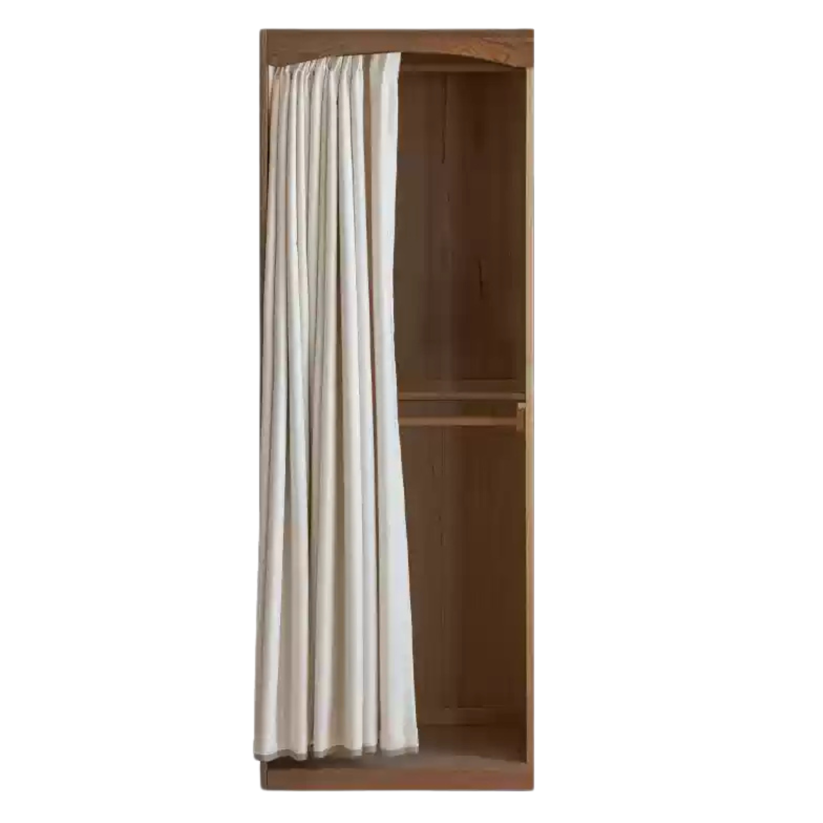 Oak, Solid Rubberwood Wardrobe Curtain Design.