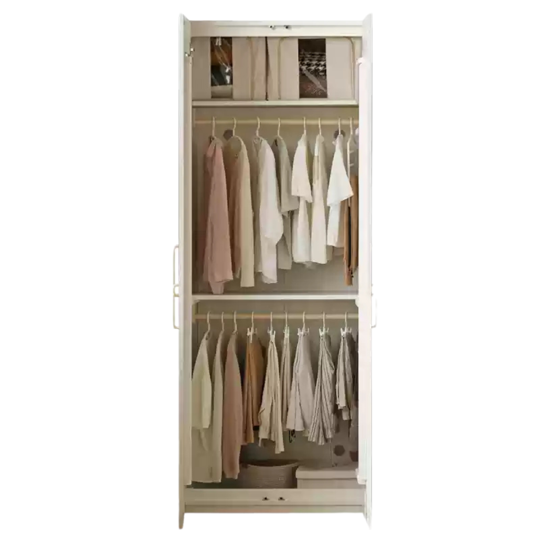 Pine Solid Wood Wardrobe French Cream Style.