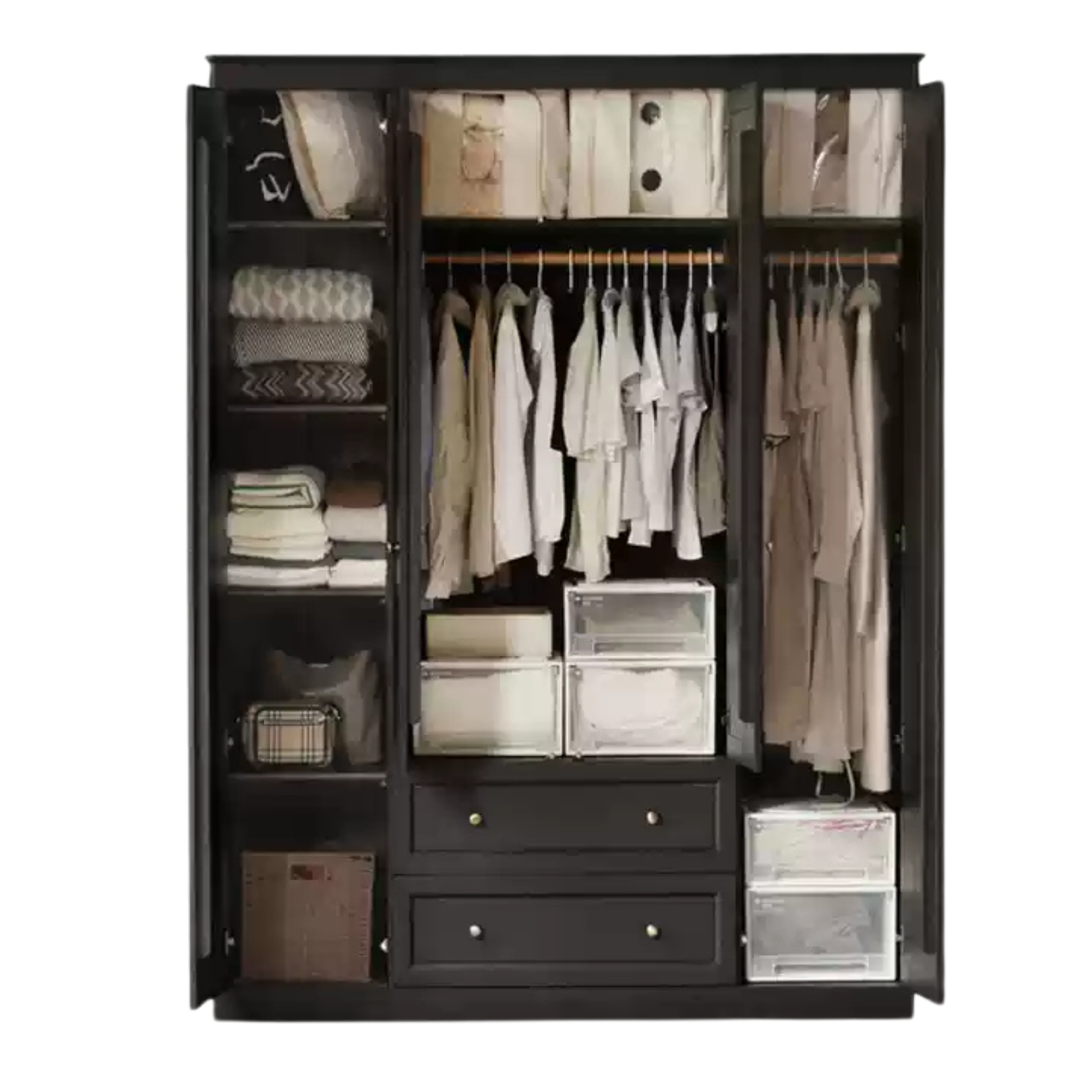 Oak Solid Wood American Style Wardrobe.