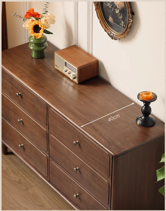 Black Walnut Solid Wood Retro Cabinet.