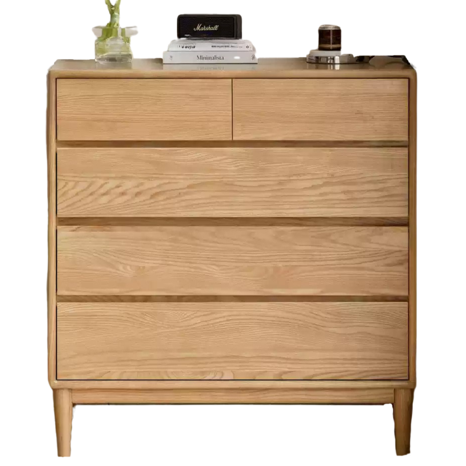 Ash Solid Wood Dresser, Drawer Storage Cabinet