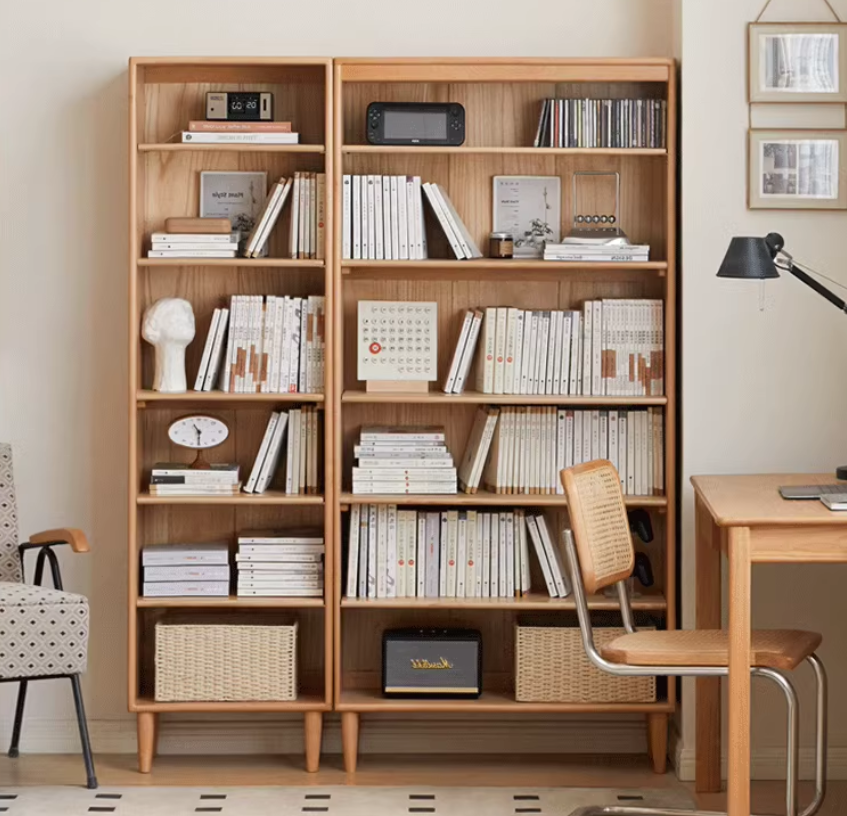 Beech Solid Wood Bookshelves Storage Shelf