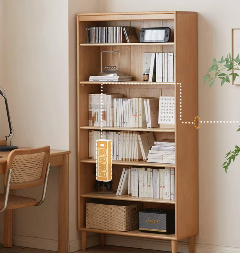 Beech Solid Wood Bookshelves Storage Shelf