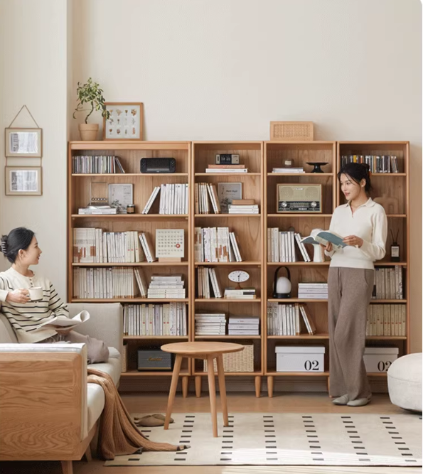 Beech Solid Wood Bookshelves Storage Shelf