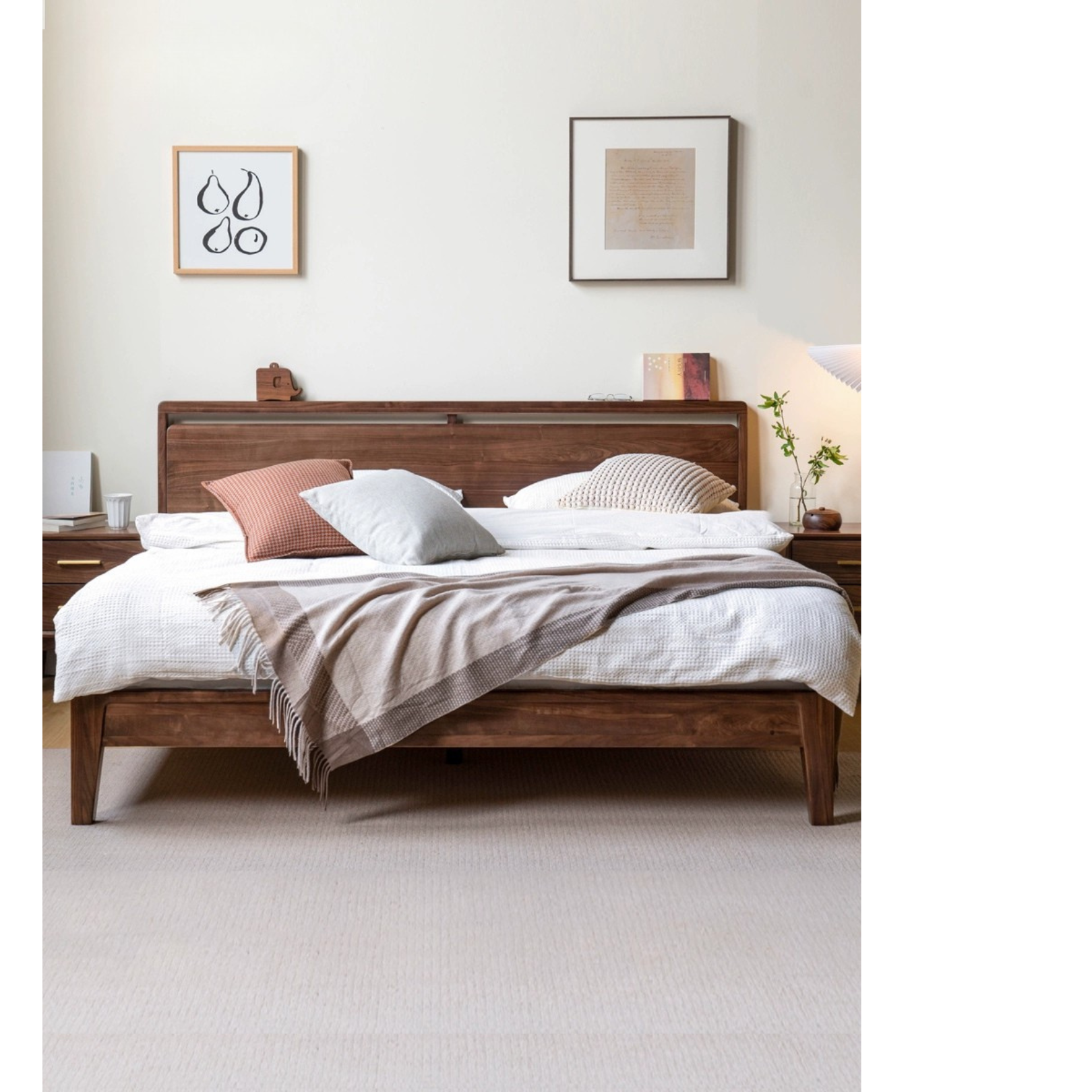 Black Walnut Solid Wood Bed