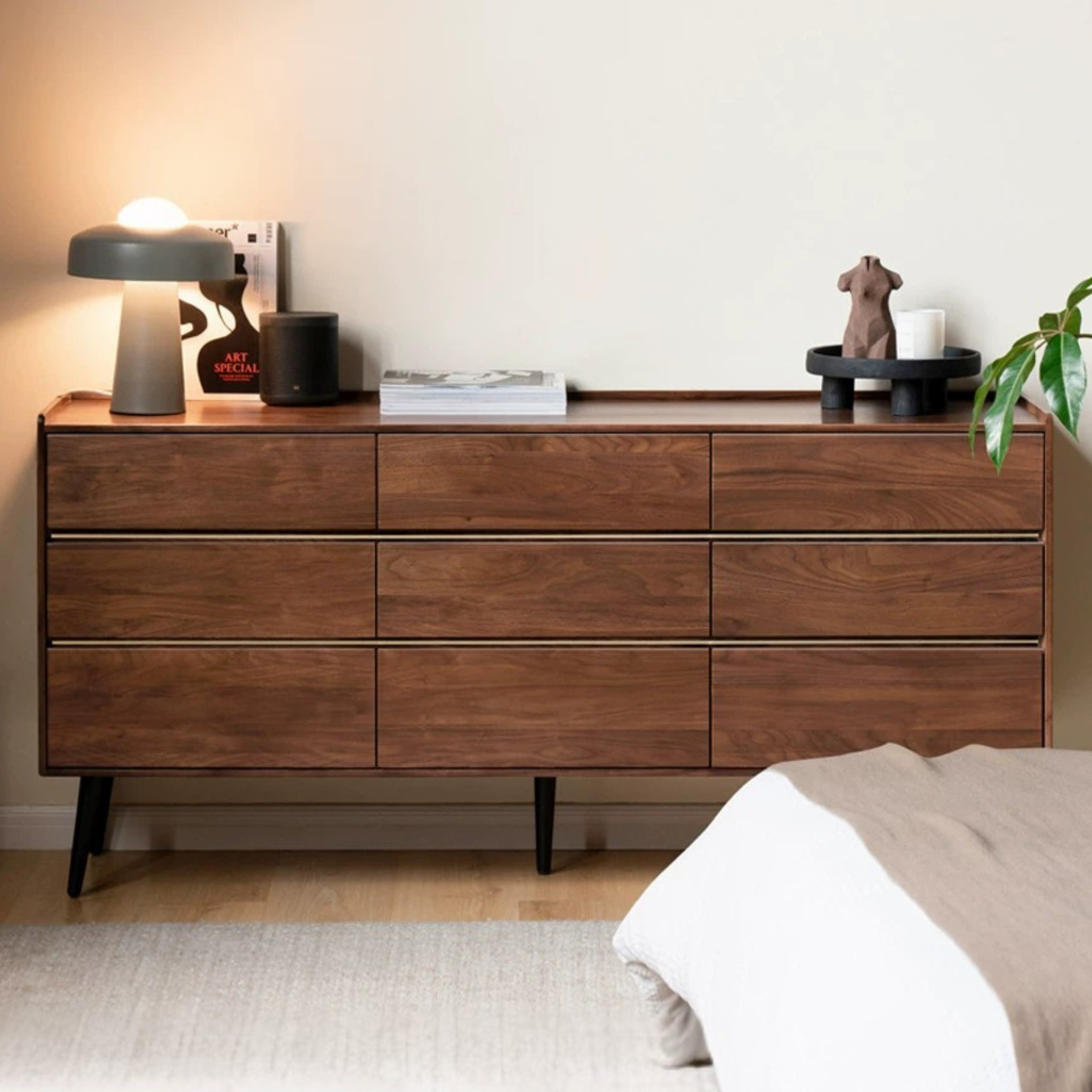 Black Walnut Solid Wood Cabinet Storage