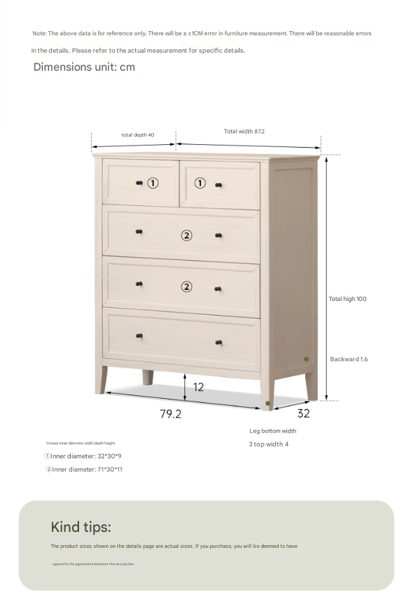 Oak Solid Wood American Style Chest of Drawers