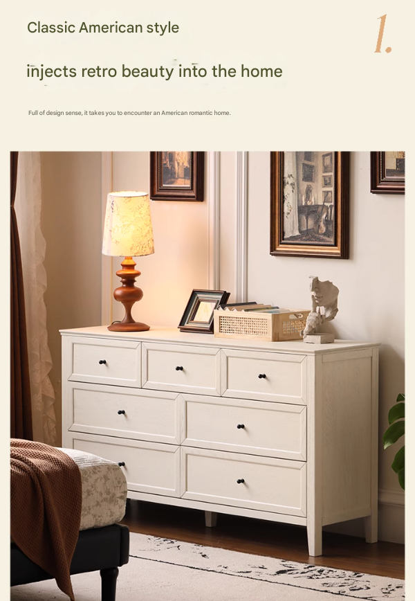 Oak Solid Wood American Style Chest of Drawers