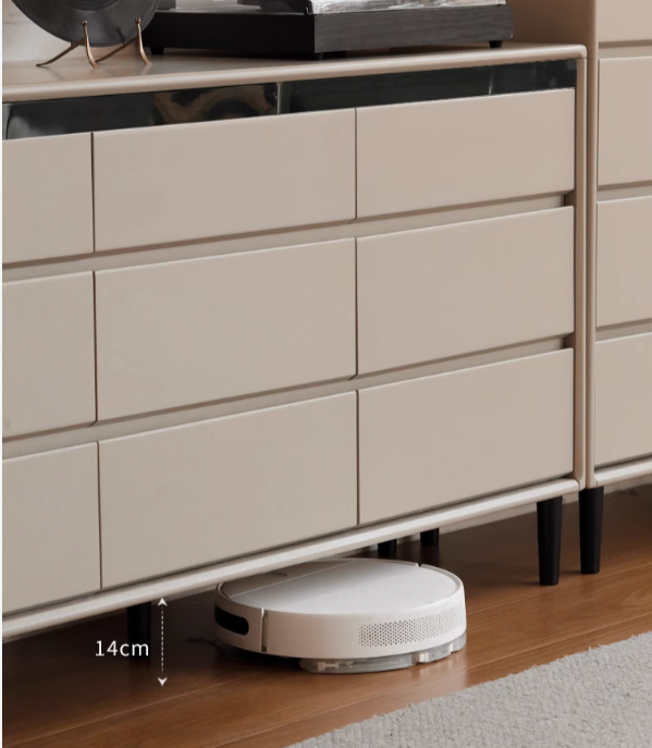 Tulipwood , Solid Rubberwood Light Luxury Gray Chest of Drawers.