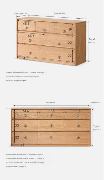 Oak, Black Walnut, Beech Solid Wood, Solid Rubberwood Storage Drawer