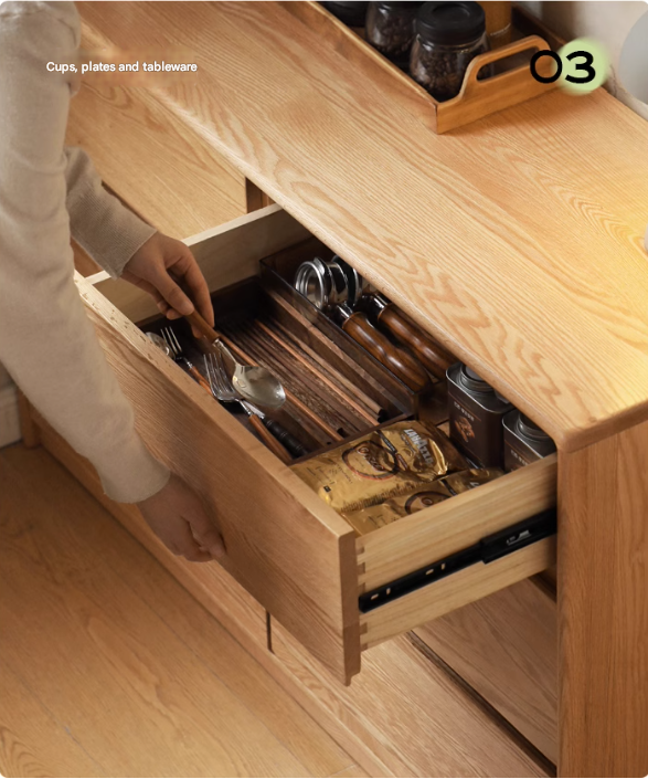 Oak, Black Walnut, Beech Solid Wood, Solid Rubberwood Storage Drawer