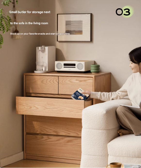 Oak, Black Walnut, Beech Solid Wood, Solid Rubberwood Storage Drawer