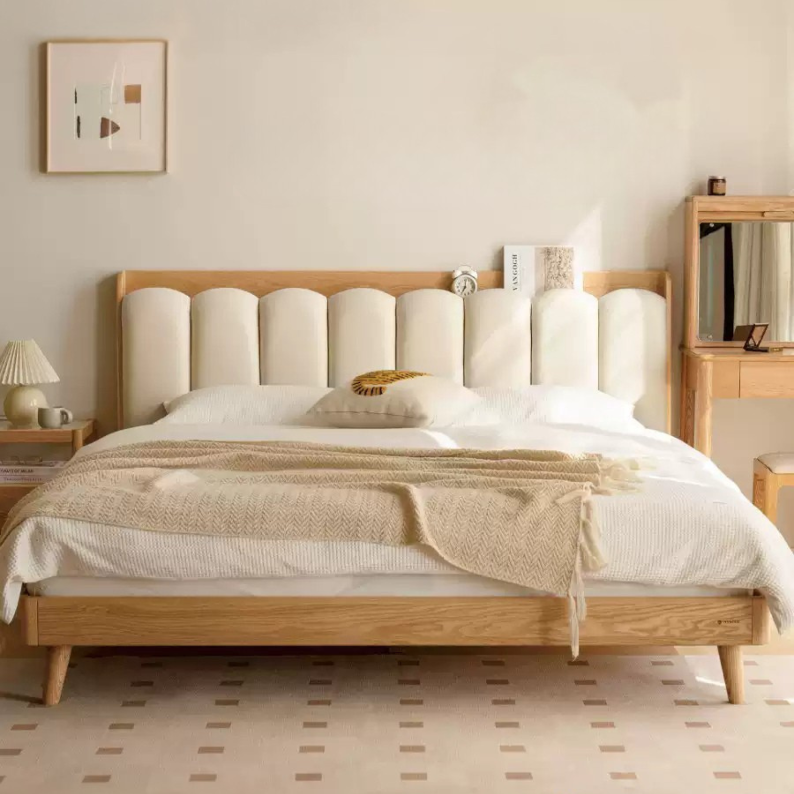 Beech, Oak Solid Wood Soft-Packe, Piano Key Bed