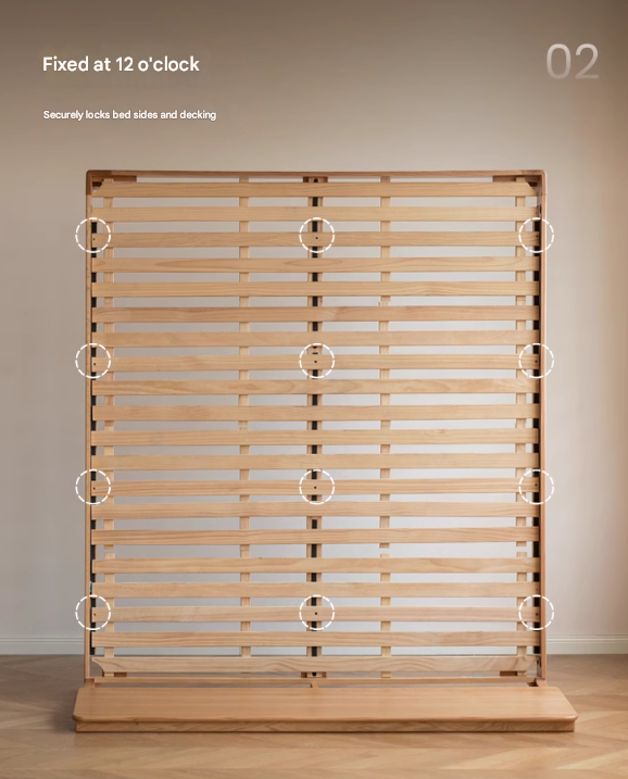 Oak, Ash Solid Wood High Head Board Bed