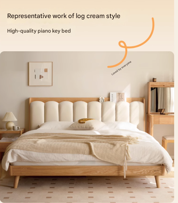 Beech, Oak Solid Wood Soft-Packe, Piano Key Bed