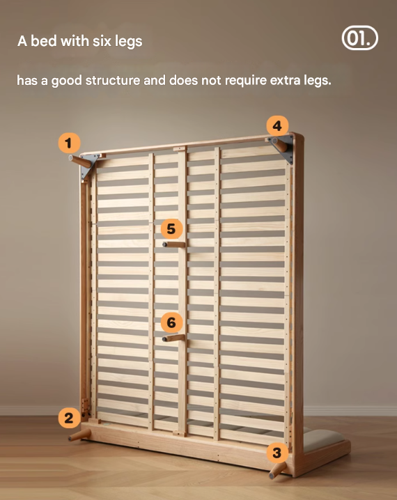 Beech, Oak Solid Wood Soft-Packe, Piano Key Bed