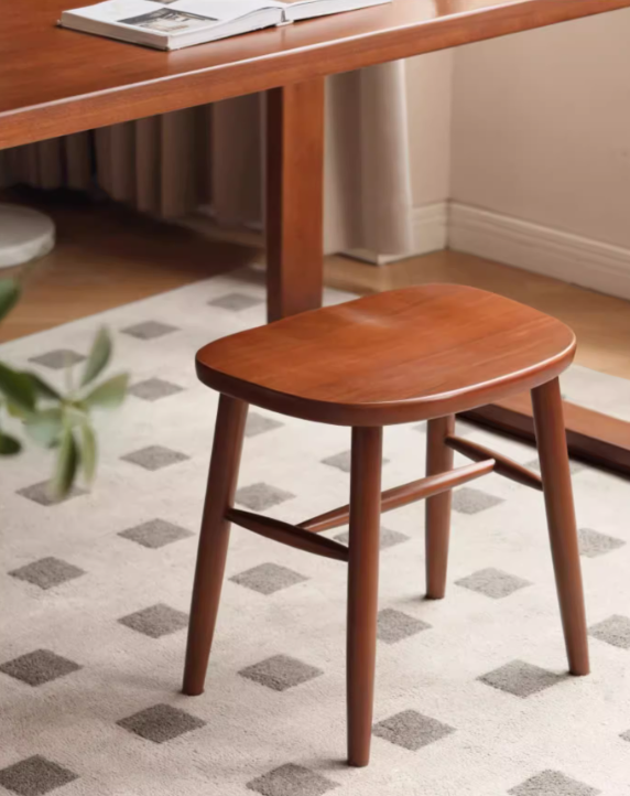 Ash, Oak, Cherry, Black Walnut, Beech Solid Wood Makeup Stool