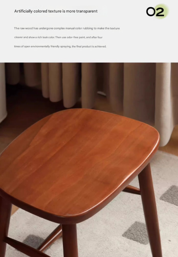 Ash, Oak, Cherry, Black Walnut, Beech Solid Wood Makeup Stool