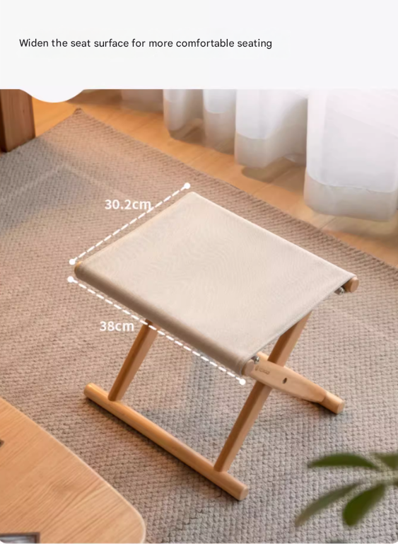 Beech solid wood outdoor portable folding stool