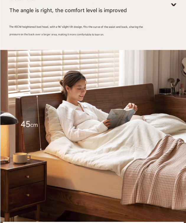 Black Walnut, Oak Solid Wood Suspended Luminous Box Bed