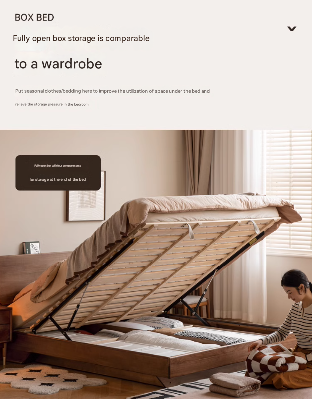Black Walnut, Oak Suspended Luminous Box Bed