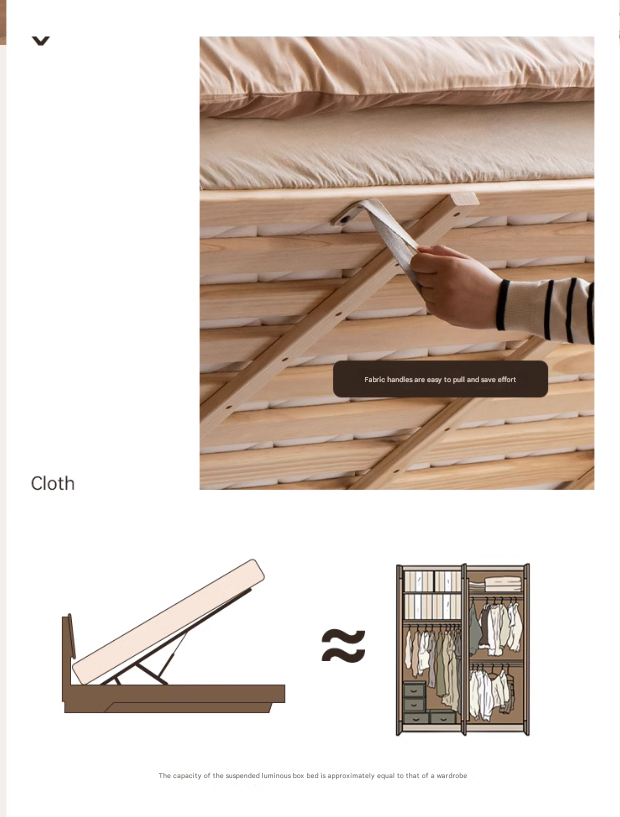 Black Walnut, Oak Suspended Luminous Box Bed