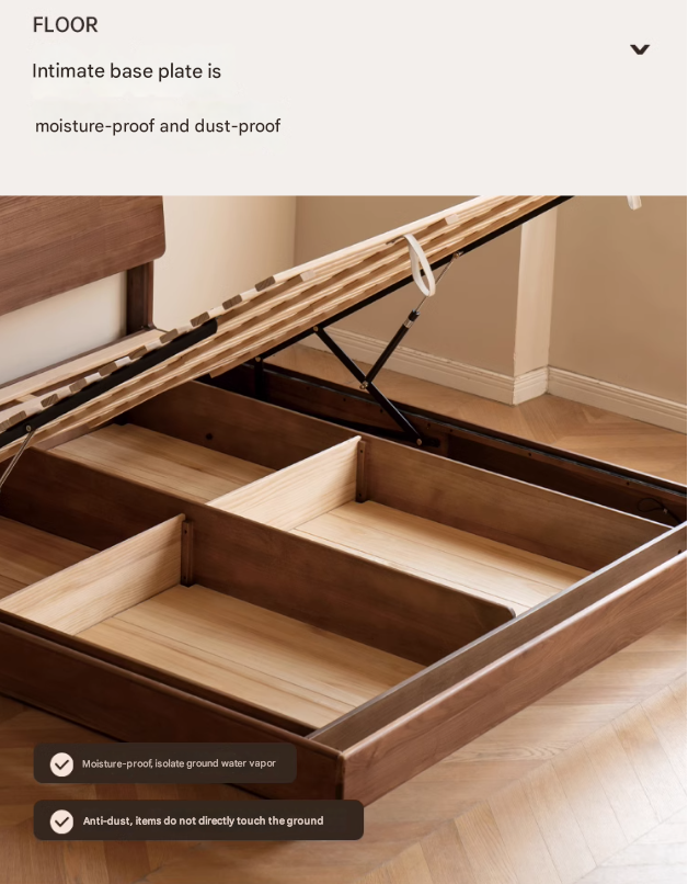 Black Walnut, Oak Suspended Luminous Box Bed