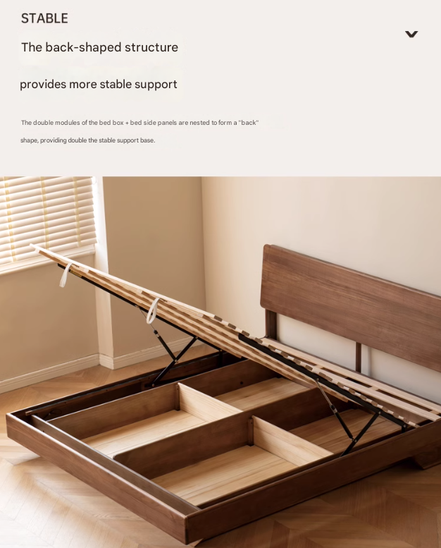 Black Walnut, Oak Suspended Luminous Box Bed