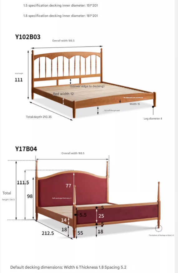 Cherry Wood Solid Wood Bed ,Retro Style, Princess Bed
