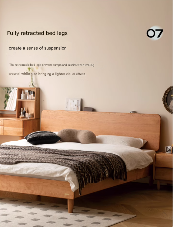 Cherry Wood Bed Modern