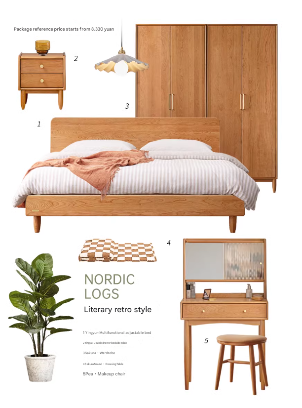 Cherry Wood Bed Modern