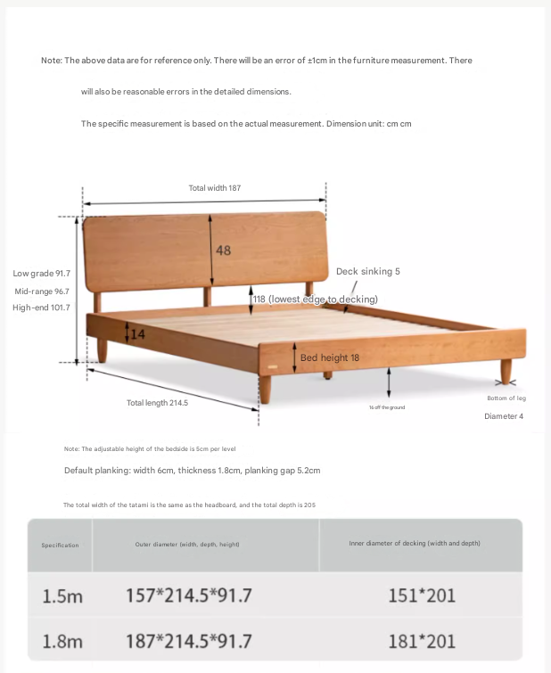Cherry Wood Bed Modern