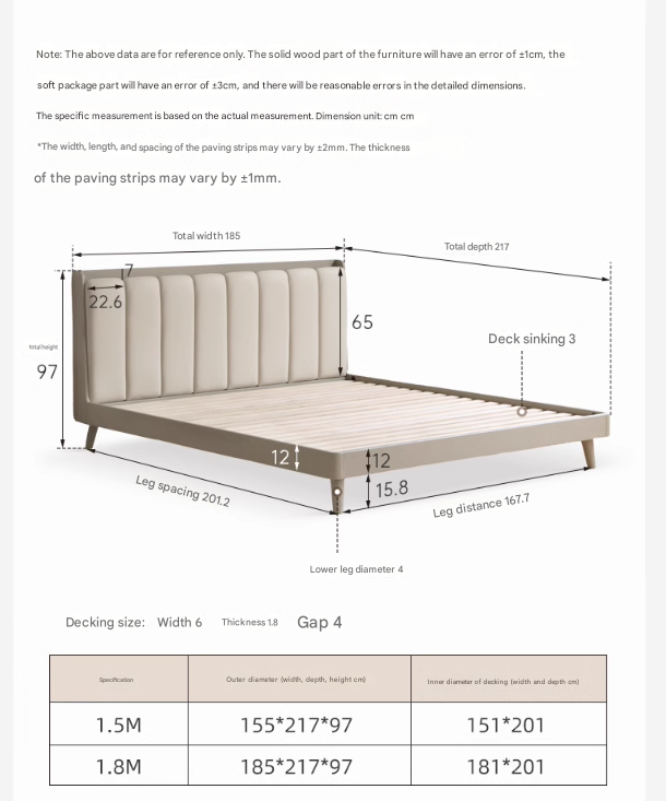Oak, Poplar Solid Wood Piano Key Bed, Technology Cloth