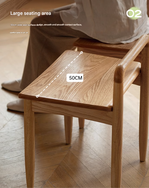 Ash, Oak Solid Wood Tea Chair: