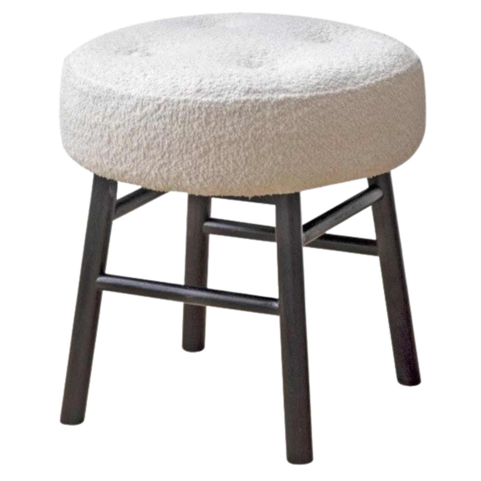 Oak Solid Wood Makeup Stool Imitation Sherpa