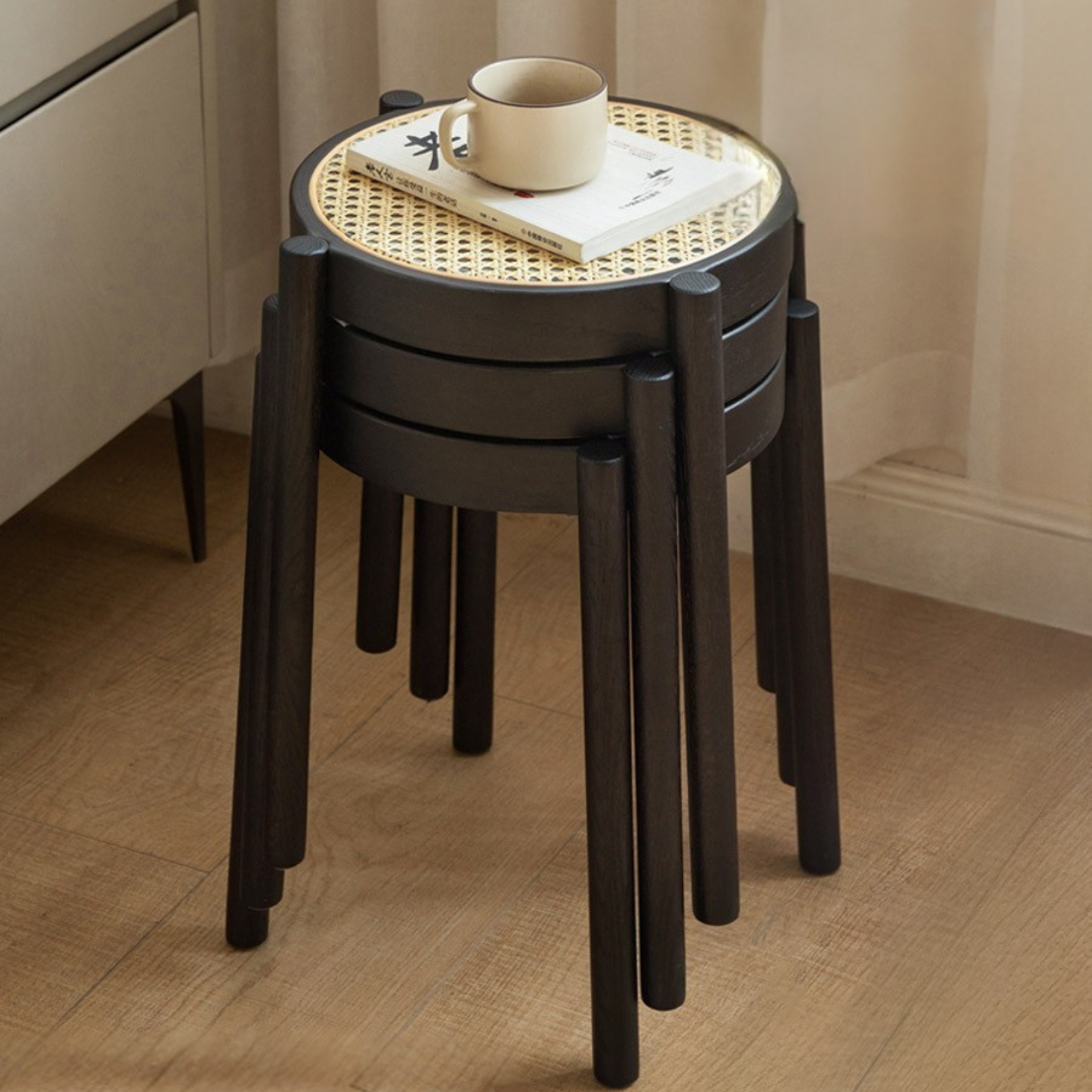 Oak Round Solid Wood Stool