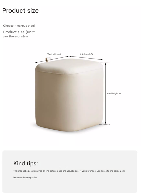Makeup Stool Organic Leather