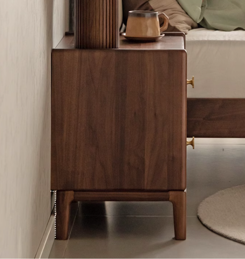 Black Walnut, Oak Solid Wood Nightstand