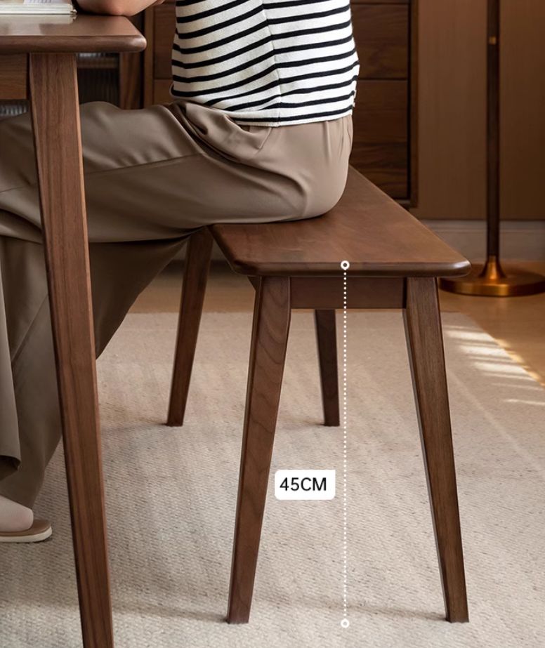 Black Walnut, Sandalwood Solid Wood Modern Long Bench