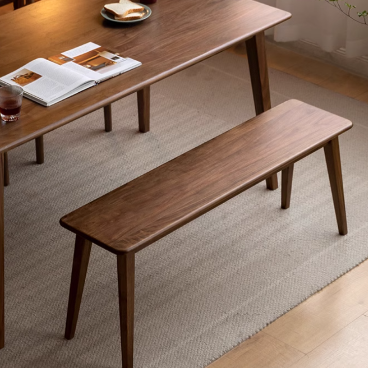 Black Walnut Solid Wood, Sandalwood Modern Long Bench