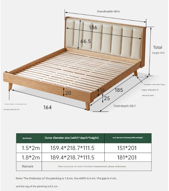 Oak, Ash Solid Wood Technology Cloth Harp Bed