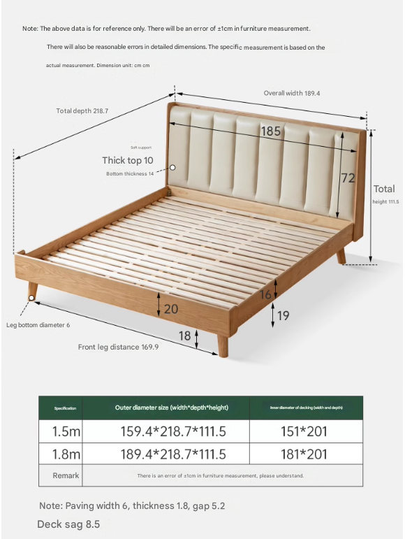 Oak, Ash Solid Wood Technology Cloth Harp Bed