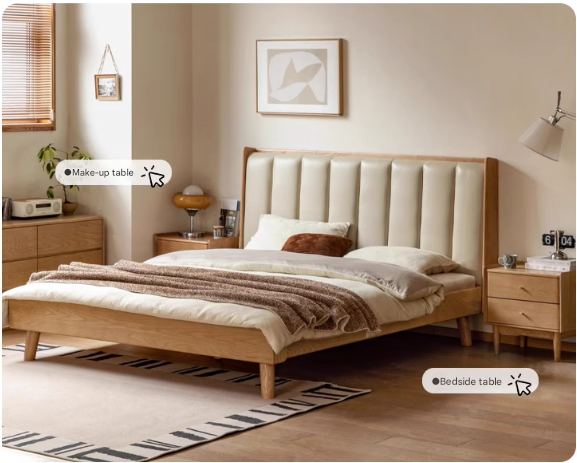 Oak, Ash Solid Wood Technology Cloth Harp Bed