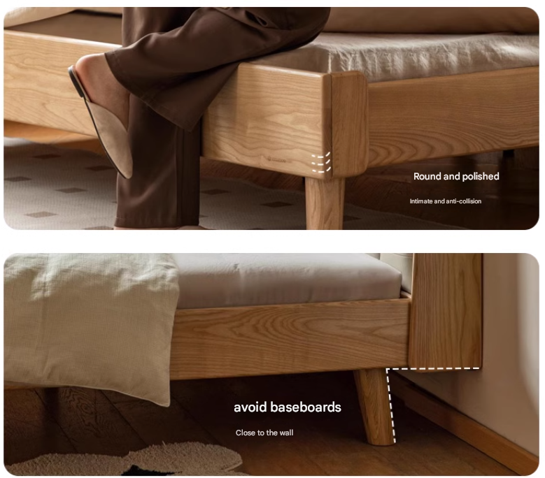 Oak, Ash Solid Wood Technology Cloth Harp Bed