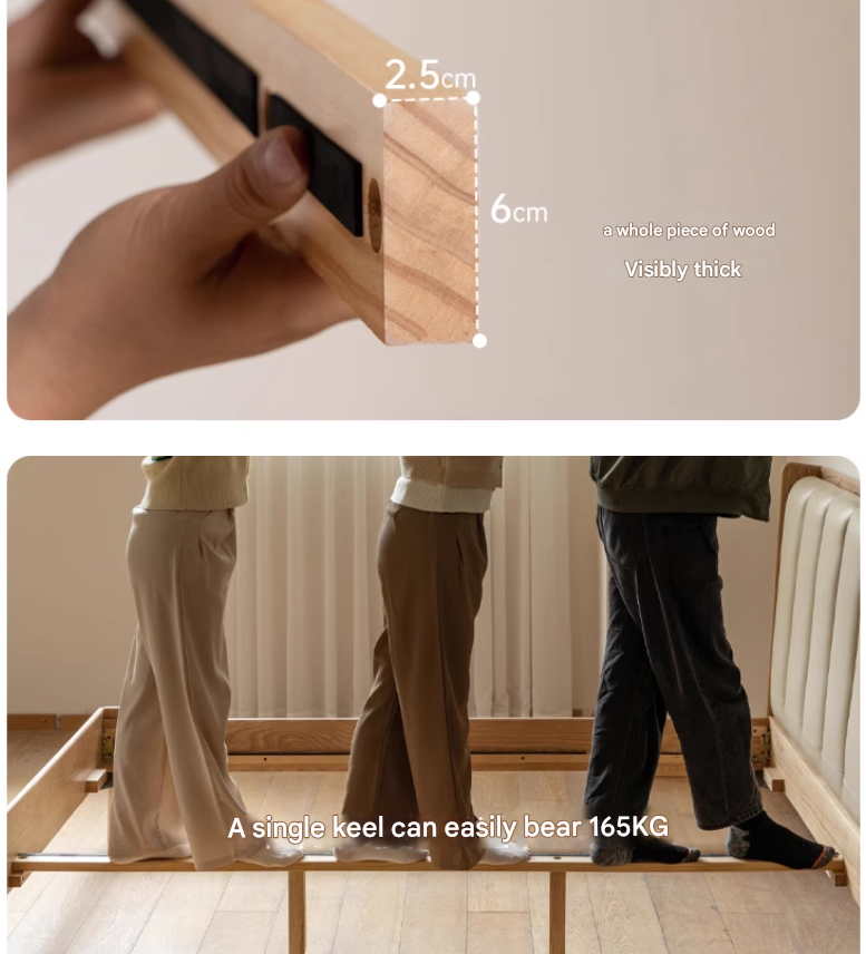 Oak, Ash Solid Wood Technology Cloth Harp Bed