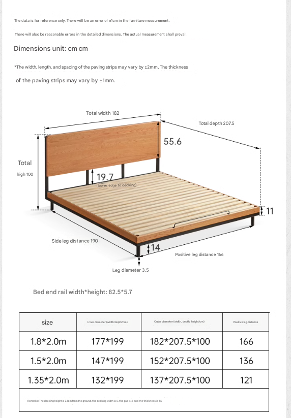 Cherry Solid Wood Bed Medieval Style.