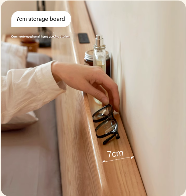 Oak Solid Wood,Rubber Wood Bed Modern Nordic