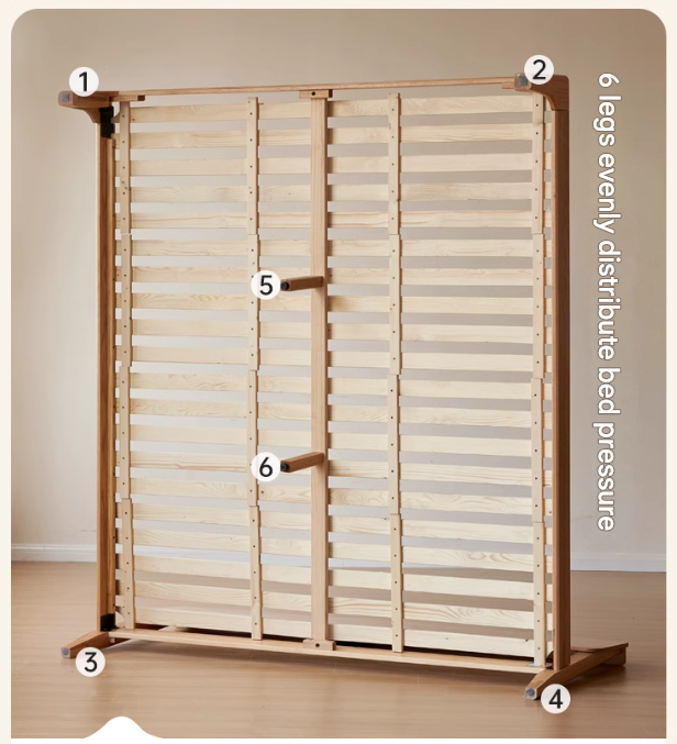 Oak Solid Wood,Rubber Wood Bed Modern Nordic