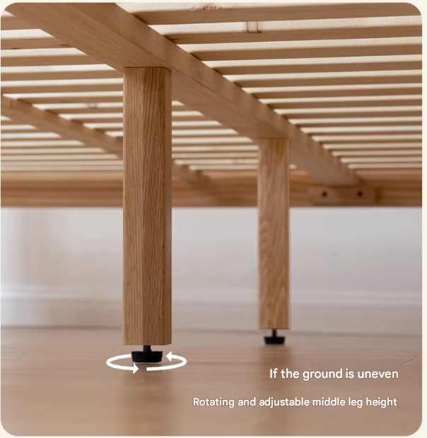 Oak Solid Wood,Rubber Wood Bed Modern Nordic