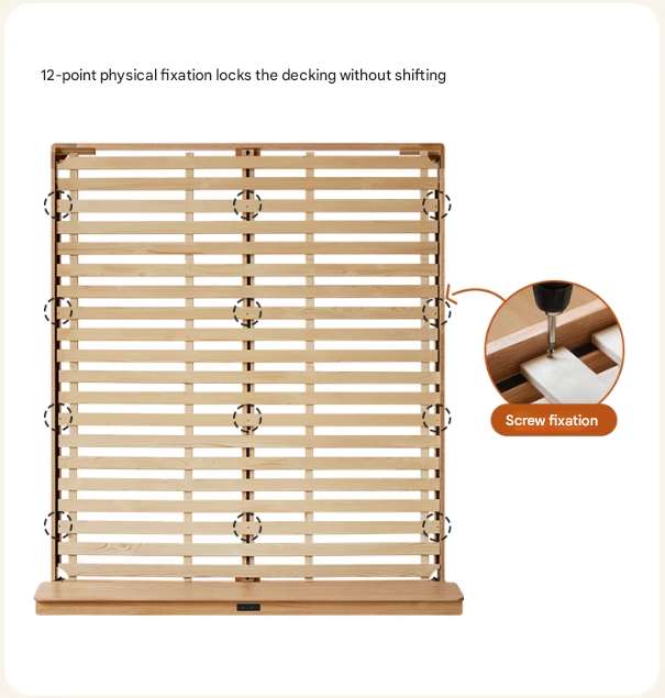 Oak Solid Wood,Rubber Wood Bed Modern Nordic